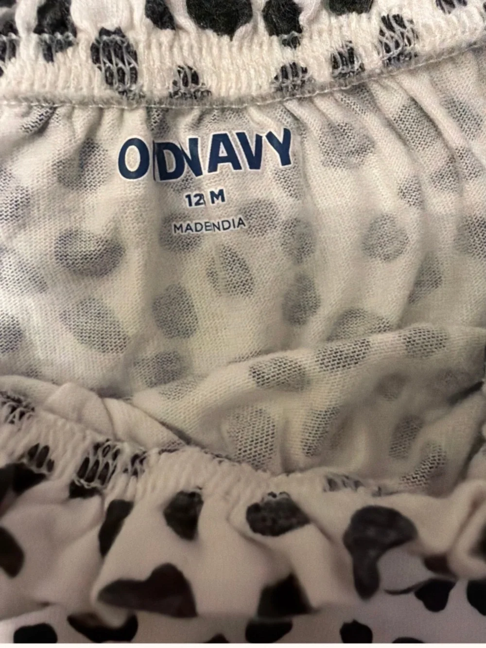 Old Navy Black & White Dalmatian-Print Tie-Shoulder Tank